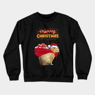 Capybara Merry Christmas, Capybara Pets, Cute capybara Crewneck Sweatshirt